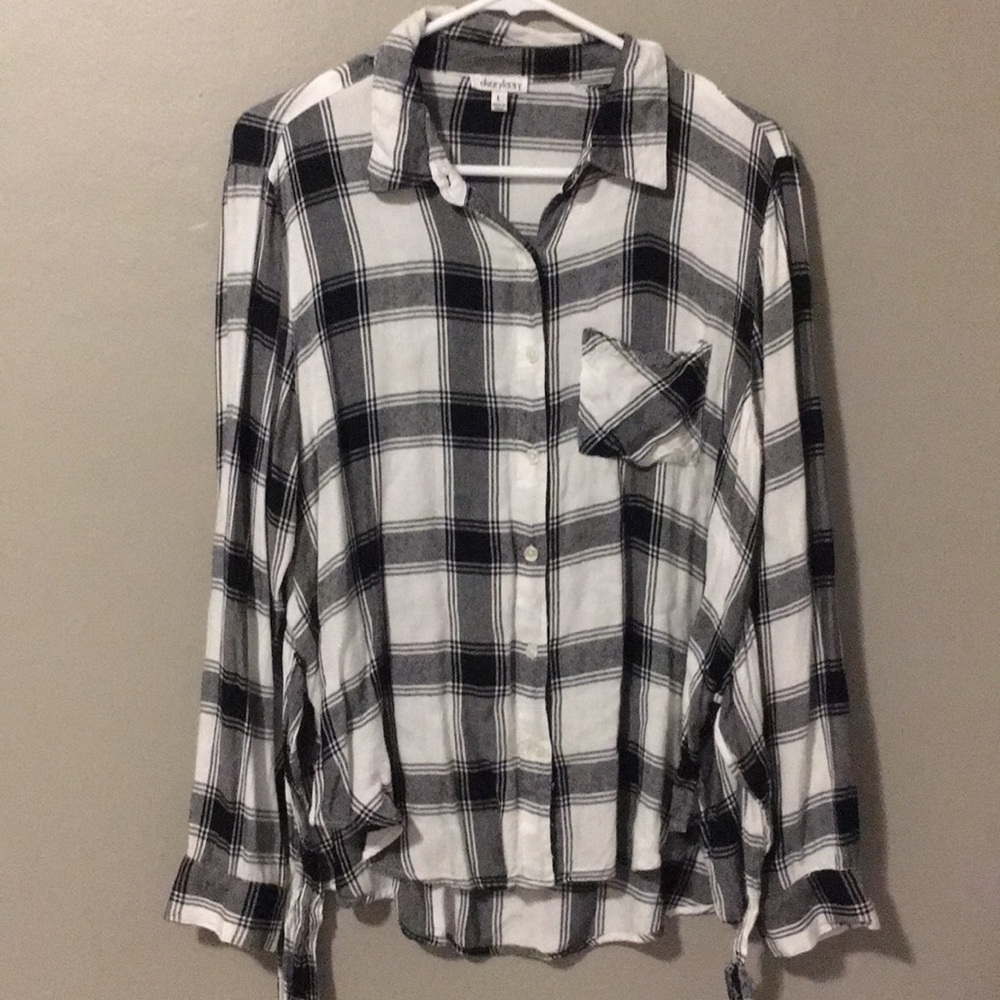 Black and white plaid shirt